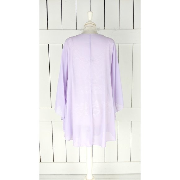 Sheer chiffon lavender kimono cardigan cover up READY TO SHIP - Picture 6 of 6